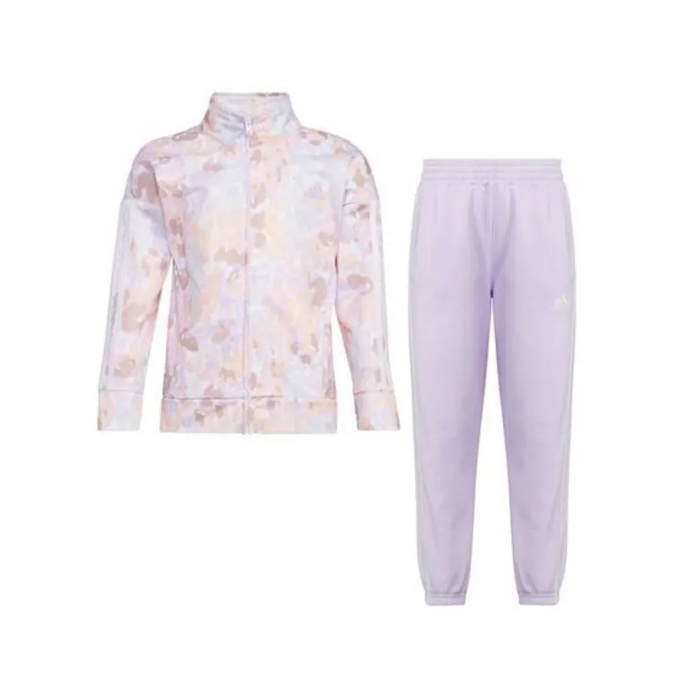 Adidas Girls 2pc Pastel Purple and Pink‎ Track Suit Set Size 5